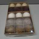 SY Super Bang 15PCS Rustic Christmas Ball Ornaments, 60MM/2.3Inch Shatterproof Ornaments Set for Christmas Tree Hanging Decorations, for Home Farmhouse Bowls Vase Fillers Holiday Party Xmas Decor. (White/Brown/Coffee/Khaki)