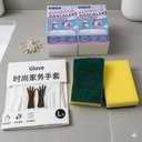 Bathroom Descaler Foam Spray 2pcs, Gloves Large, and 2 Sponge