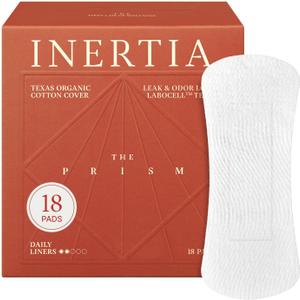 Inertia The Prism Red Panty Liner 100% Organic Cotton Cover-to-Core Korean Panty Liner, Ultra Thin & No Wings | Hypoallergenic, Quick Absorption, Chlorine-Free & Fragrance-Free (Pack of 1)