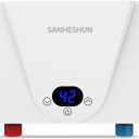 Tankless Water Heater Electric, 220v 5500w Instant Hot Water Heater, LED Touch Screen Switch Adjustable Temperature,Can Be Installed at any Angle for Kitchen and Bathroom - White