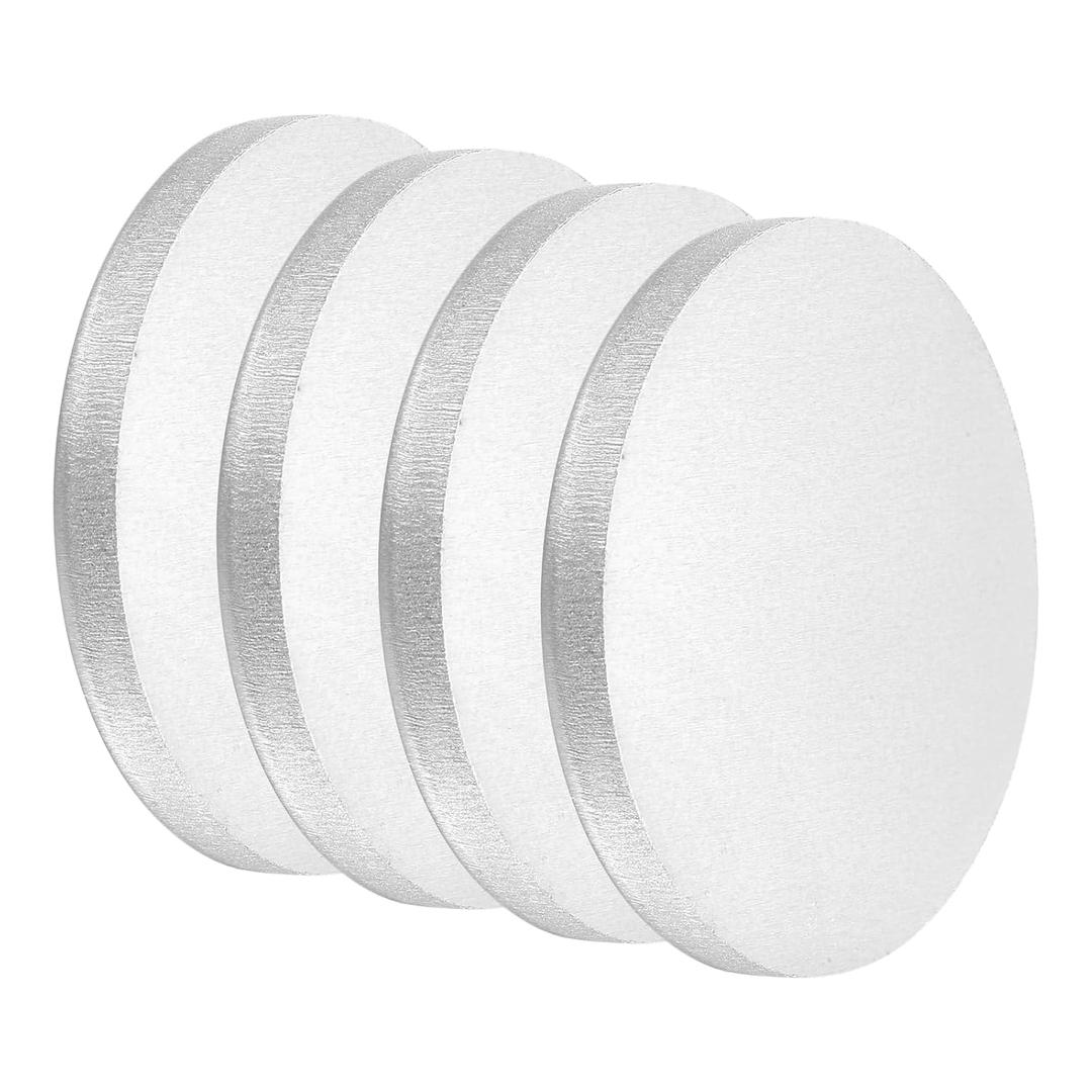 uxcell 4Pcs Aluminum Disc, 2"(50mm) Diameter 0.24"(6mm) Thickness 6061 Aluminum Circle Plates Round Sheets for Metal Stamping