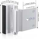 Home Indoor Security Door Lock Anti Theft Hinge Latch Lock Door Reinforcement Lock with 3 Inch Stop Reinforcement Lock Safety Tool 1 Pack Silver