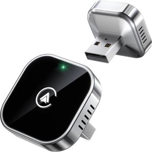 Teeran 2 in 1 Wireless CarPlay and Android Auto Adapter, Easy Setup Plug and Play, Fast Seamless Use Supports 1000+ Car's with Built-in Wired Car Play/Android Auto, Compact Sleek Design Car Adapter