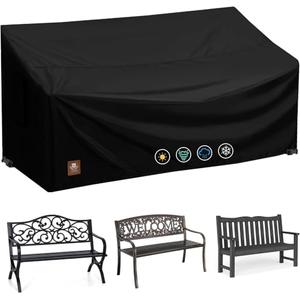 2 Seater Outdoor Bench Covers Waterproof,53W x 26D x 35H Inch,Fit for 2-Person Seating Metal,Cast Iron,Hardwood Patio Furniture Garden Loveseat Chair Sofa,All Weather and Tearproof Polyester Fabric