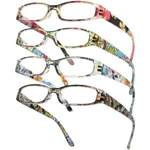 Gaoye 4-Pack Readers for Women, Blue Light Blocking Reading Glasses, Stylish Reading Glasses for Women in 4 Patterns +2.0