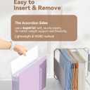 SortRax Plastic Extra Capacity Legal Size Hanging File Folders, 2" Pastel Expanding Pocket, Heavy Duty for Filing Cabinet, Insertable 1/5-Cut Tabs - 12 Pack