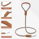 Mile High Life | Premium Leather Dog Leash | Strong Rope Leash | Leather Handle | Zinc Alloy Strong Clasp | Small Medium Large Dogs | 4/5/6 Feet(Brown, 60 Inch (Pack of 1))