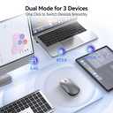 TECKNET Bluetooth Mouse for MacBook, [ USB + BT5.0 + BT3.0 ] Rechargeable Wireless Mouse, Silent Click, 4-Level DPI, Portable Computer Mice for MacBook/MacBook Air/Pro/iPad/Laptop/Android/Windows