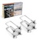 Stainless Steel Square U Bolt Kit for Boat Trailer Axle Leaf Springs, for 2x2 Axle - 4 3/4" Long,2 inch Wide Square U-Bolts with Nuts and Frame Plate for Trailer Automobiles Trailer.