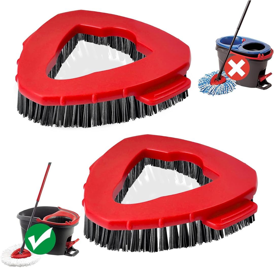 Scrub Brush, 2 Pcs Spin Mop Scrub Brush Head Compatible for EasyWring 1-Tank System, Hard Bristle Cleaning Brush for Bathroom, Kitchen, Tub and Tile
