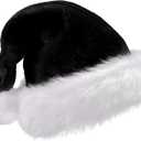 GlyinnHe Christmas Santa Hats for Adults Christmas New Year Party Decorations and Supplies (Black)