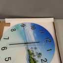 XFM Beach Coastal Wall Clocks Battery Operated 20 Inch Large Wall Clock Silent Tropical Seascape Glass Wall Clock for Living Room Bedroom Kitchen Decor (Blue1)