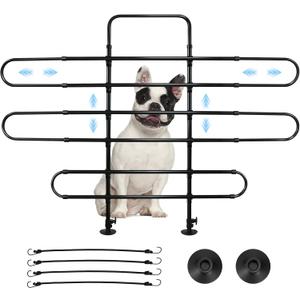 Vehicle Pet Barrier, Adjustable Universal Dog Car Barrier for SUVs, Trucks and Cars, Moves with Car Seat, Sturdy Metal Tube Pet Pen for Vehicles