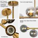 Linear Chandeliers Dining Room Gold Sputnik Chandelier 13-Lights Modern Glass Globe Chandelier 59 Inch 13 Lights Linear Dining Room Light Fixture