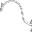 Voolan All Metal Shower Head Extension Arm, 14 Inch Curved Solid Brass Adjustable Shower Arm, Universal Connection Pipe, Flexible Height, Chrome