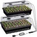 Patigrow 120-Cell Self-Watering Seed Starter Tray with Grow Light, Seed Starter Kit with 4.07" Humidity Dome, Indoor Seedling Starter Tray, Seed Starting Trays for Plant Germination, Seeds Growing