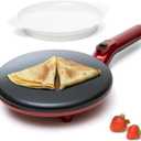 Moss & Stone Electric Crepe Maker 8 Inch, Portable Crepe Maker & Hot Plate Cooktop On/Off Switch, Nonstick Coating, Dual Temperature Setting, Easy To Use For Pancakes, Blintz, Chapati