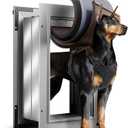 3-Flaps Insulated Dog Door for Wall, Rust Proof Aluminum Alloy Large Doggy Door, Heavy Duty Pet Door with Dual Lock, Extreme Weather Doggie Door for Interior Exterior Wall, Pets Up to 110LB