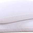 puredown Goose Feathers and Down White Pillows with 100% Soft Cotton Cover, Bed Sleeping Hotel Collection Pillows Set of 2 Queen Size
