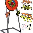 GIRAFFYCO Axe Throwing Game Set for Backyard, Target Stand with 6 Axes, 6 Throwing Stars & 6 Dart-Style Pieces, Indoor/Outdoor Yard Game for Kids, Teens, Adults & Family Play