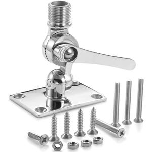 Marine VHF Antenna Mounts, Ratchet Mount, 316 Stainless Steel Adjustable Base Mount for Boat