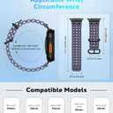 Upgraded Ocean Band Compatible with Apple Watch Ultra 3/2/1 49mm, S11/S10 46mm, 9/8/7 45mm, SE3/SE2/SE/6/5/4 44mm, 3/2/1 42mm, Metal Connector Breathable Sport Watch Strap for Men Women