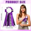 Norme 4 Pcs Mini Homecoming Decoration - 5.9" 2025 Homecoming Mum Flower & Ribbon Hand Accessories Set for Back to School Party Events Favors Supplies(Purple)