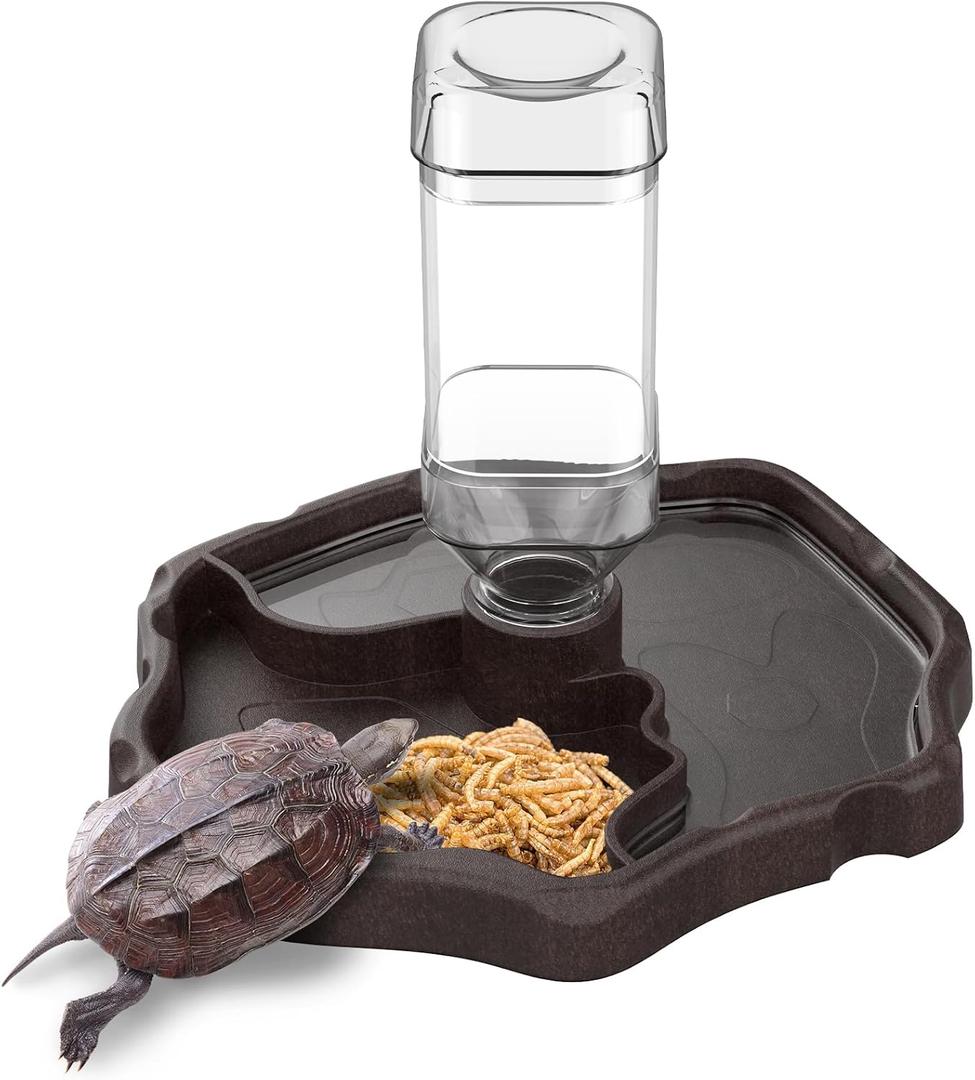 Pawfly Automatic Reptile Water Feeder, Tortoise Water Bottle, Turtle Food and Water Bowl, Water Dispenser for Snake Bearded Dragon Lizard and Chameleon