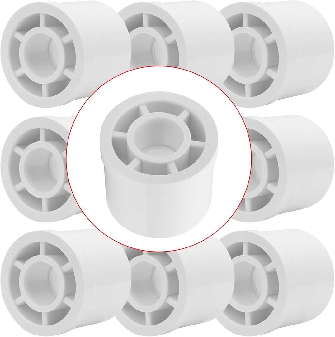 10Pack 1-1/2"x 1/2" PVC DWV Reducing Bush Adapter Pipe Fitting SCH40 PVC Reducer Bushing (Socket x Socket) PVC Pipe Reducing Bushing Fitting for Home Sewer Plumbing