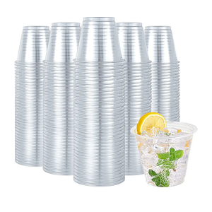 Turbo Bee 600 Pack 9 oz Clear Plastic Cups, Disposable Reusable Tumblers Crystal Clear PET Cups for Wedding, Thanksgiving, Halloween, Christmas Party with lids