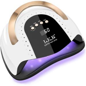 LKE 268W UV LED Nail Lamp for Pro Salon & Home Use with Auto-Sensor, White