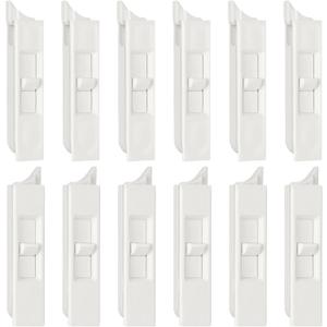 Jetec 12 Pieces Tilt Latch Pairs White Plastic Construction Snap-in Latch Pairs Spring Loaded Sliding Window Tilt Latch for Home Window Accessories