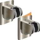 HO2ME 2 Pack No Drilling On Wall Mounted Shower Bracket for Handheld Shower Head, Strong Adhesive and Waterproof Shower Head Holder, Adjustable to Meet Any Space Bathroom, Brushed Nickel