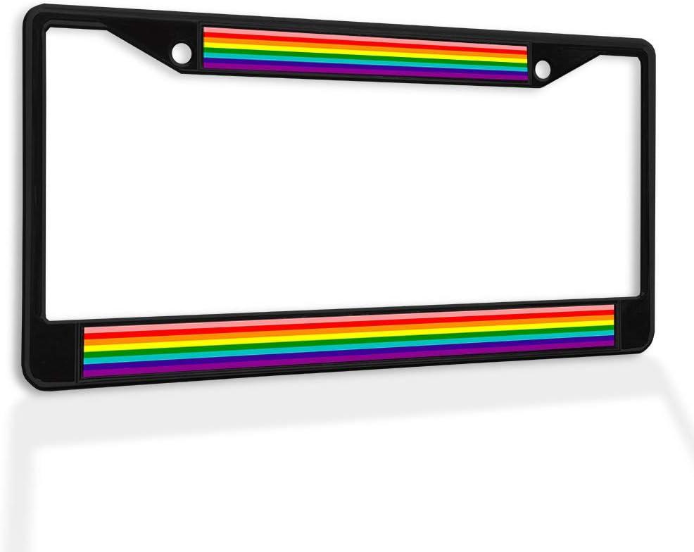 Fastasticdeals Metal Insert License Plate Frame Rainbow Weatherproof Car Accessories Black 2 Holes Solid Insert Fastasticdeals Metal Insert License Plate Frame Rainbow Weatherproof Car Accessories Black 2 Holes Solid Insert