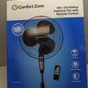 Comfort Zone Oscillating Pedestal Fan with Remote Control, Stand Fan, 18 inch, 3 Speed, Adjustable Height & Tilt, & Timer, Auto Shutoff, Ideal for Home, Bedroom & Office, Airflow 17 ft/sec, CZST181RBK