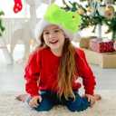 2pcs Christmas Hair Bows for Girls, Large Green Furry Hair Bows with Red Heart Cute Christmas Clips Costume Gifts Accessories for Girls Women Holiday Party