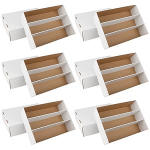  6 Pack Trading Card Storage Box, 2340 Count White Sports Card Organizer for Storing, Protecting and Organizing Soccer, Basketball Game Cards