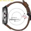 Leather Band Compatible Garmin Venu 2 45mm, Venu 3 Watch Bands, Top Genuine Leather Watch Straps Wristband for Garmin Vivoactive 4/Forerunner 570(47mm)/255/265 Men and Women (Dark Brown)