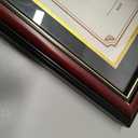 GraduationMall 11x22 Cherry Diploma Frame with Tassel Holder and Picture for 8.5x11 Certificate 5x7 Photo,Tempered Glass,Black over Gold Mat