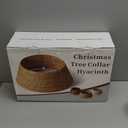 28in Christmas Tree Collar  Woven Hyacinth Tree Collars for Artificial Trees  Rattan Rustic Farmhouse Basket for Tree Base Cover with Cord CutOut for 6ft 7.5ft Tree (Brown)