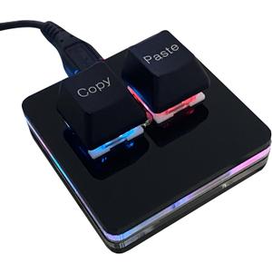 Copy and Paste 2-Key Keyboard SAYO OSU Keypad Hotswap One Handed Mechanical Gaming Keyboard Cherry Switch RGB Backlit Mini USB Keypad for macros or Rhythm Games (Black)
