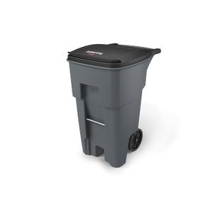 Rubbermaid Commercial Products Brute Rollout Trash Can, Gray, 65-Gallon