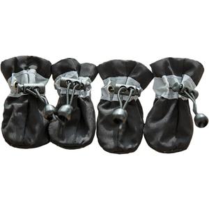 Leconpet Dog Shoes Waterproof Dog Boots for Small Medium Large Dogs with Soft Anti-Slip Sole, Suitable for Rainy Weather Outdoor Walking, Adjustable Elastic Straps, Reflective at Night (Black, 1)