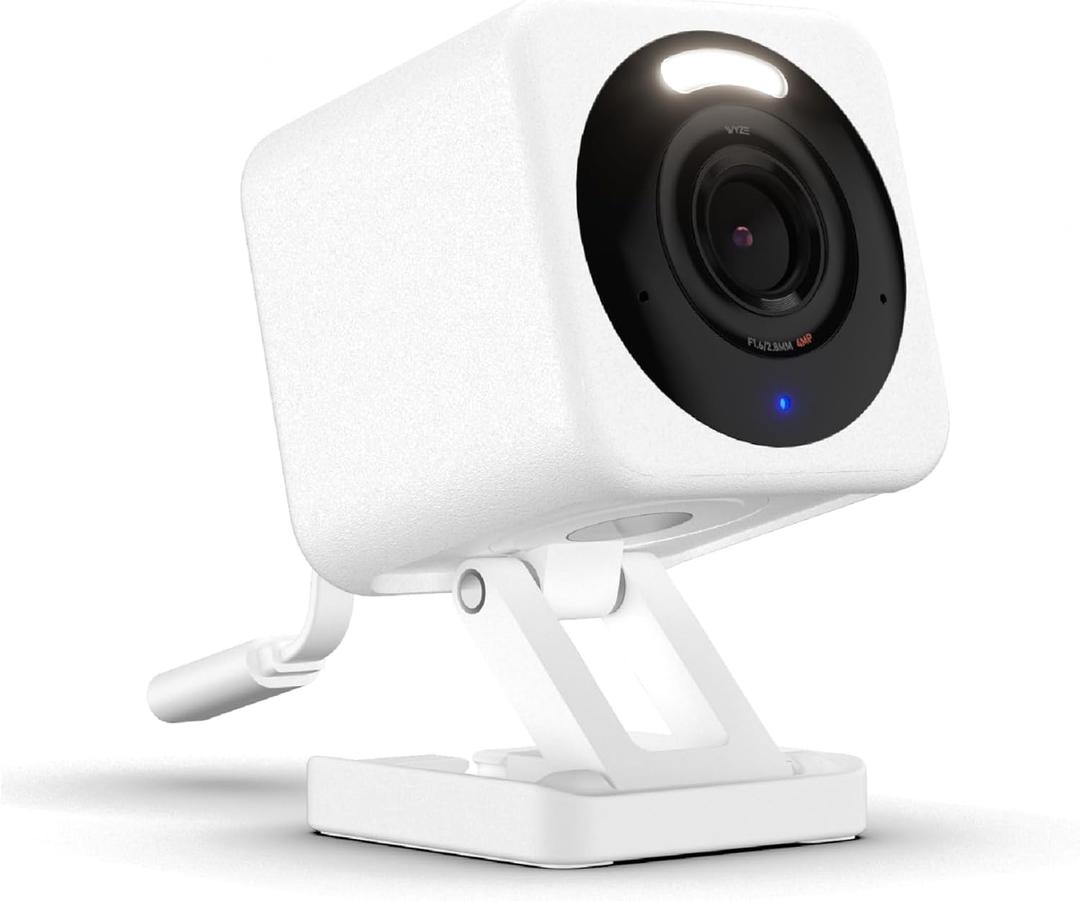 WyzeCam v4 Security Camera, 2K HD WiFi Smart Home Surveillance Camera, Indoor/Outdoor, Motion Activated Spotlight&Siren, Pet/Baby Monitor, Enhanced Color Night Vision, 2-Way Audio, Wired, White
