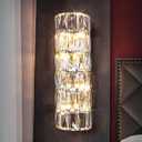 6 Layer Chrome Crystal Wall Sconce, Elegant Modern Luxury Light Fixture, Suitable for Bathroom, Stairway, Kitchen, Living Room, Bedroom, Hallway - 60W
