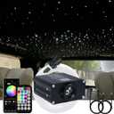 AKEPO 16W Small Size RGBW APP Twinkle Fiber Optic Light Kit, Mixed 295pcs 9.8ft/3m Optical Fiber Star Music Activated Ceiling Light Kit for Car Headliner Star/Home (295pcs of (0.03+0.04+0.06in)*9.8ft)