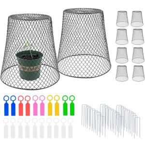 Anothera 10Pcs Chicken Wire Cloche Plant Covers, 9.29.2 Inches Plant Protectors from Animals, Metal Garden Plant Cages for Outdoor Plants, Keep Rabbits, Squirrels, Birds Out
