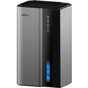 UBBO 95oz Dehumidifiers for Home, 1000 Sq.Ft Dehumidifier with Drain Hose - Auto Shut Off, Timer, Sleep Mode & Drain Hose - 7 Color Light for Bedroom, Bathroom, RV - Grey