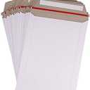 zmybcpack 100 Pack 6X8 inch Self Seal Photo Document Mailers Stay Flat White Cardboard Envelopes White Photography Mailers for CD, Photos, Document