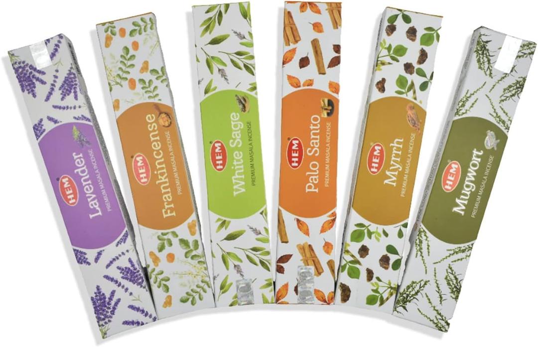 HEM Incense Sticks | Premium Handcrafted Aroma | Calming, Purifying Scent for Meditation & Yoga | Long-Lasting Fragrance for Home & Relaxation. (Universal Gift Pack)
